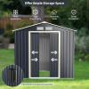 imageGoplus Storage Shed Metal 7 X 4 Outdoor Building Organizer with 4 Vents ampamp Double Sliding Door for Garden Backyard Farm 7X47X4