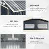 imageGoplus Storage Shed Metal 7 X 4 Outdoor Building Organizer with 4 Vents ampamp Double Sliding Door for Garden Backyard Farm 7X47X4