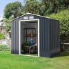 imageGoplus Storage Shed Metal 7 X 4 Outdoor Building Organizer with 4 Vents ampamp Double Sliding Door for Garden Backyard Farm 7X47X4