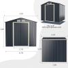 imageGoplus Storage Shed Metal 7 X 4 Outdoor Building Organizer with 4 Vents ampamp Double Sliding Door for Garden Backyard Farm 7X47X6