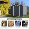 imageGoplus Storage Shed Metal 7 X 4 Outdoor Building Organizer with 4 Vents ampamp Double Sliding Door for Garden Backyard Farm 7X47X6