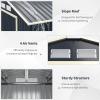 imageGoplus Storage Shed Metal 7 X 4 Outdoor Building Organizer with 4 Vents ampamp Double Sliding Door for Garden Backyard Farm 7X47X6