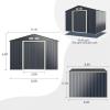 imageGoplus Storage Shed Metal 7 X 4 Outdoor Building Organizer with 4 Vents ampamp Double Sliding Door for Garden Backyard Farm 7X49X8