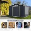 imageGoplus Storage Shed Metal 7 X 4 Outdoor Building Organizer with 4 Vents ampamp Double Sliding Door for Garden Backyard Farm 7X49X8