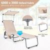 imageGoplus Tanning Chair Foldable Beach Lounge Chair with 360Canopy Sun Shade Side Pocket 5Position Adjustable Outdoor Chaise Lounge Chair for Patio Pool Yard Lawn 2 BeigeBeige