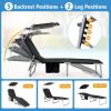 imageGoplus Tanning Chair Foldable Beach Lounge Chair with 360Canopy Sun Shade Side Pocket 5Position Adjustable Outdoor Chaise Lounge Chair for Patio Pool Yard Lawn 2 BeigeBlack