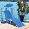 imageGoplus Tanning Chair Foldable Beach Lounge Chair with 360Canopy Sun Shade Side Pocket 5Position Adjustable Outdoor Chaise Lounge Chair for Patio Pool Yard Lawn 2 BeigeBlue