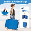 imageGoplus Tanning Chair Foldable Beach Lounge Chair with 360Canopy Sun Shade Side Pocket 5Position Adjustable Outdoor Chaise Lounge Chair for Patio Pool Yard Lawn 2 BeigeBlue