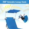 imageGoplus Tanning Chair Foldable Beach Lounge Chair with 360Canopy Sun Shade Side Pocket 5Position Adjustable Outdoor Chaise Lounge Chair for Patio Pool Yard Lawn 2 BeigeBlue