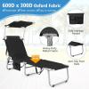 imageGoplus Tanning Chair Foldable Beach Lounge Chair with 360Canopy Sun Shade Side Pocket 5Position Adjustable Outdoor Chaise Lounge Chair for Patio Pool Yard Lawn 2 BeigeBlack