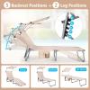 imageGoplus Tanning Chair Foldable Beach Lounge Chair with 360Canopy Sun Shade Side Pocket 5Position Adjustable Outdoor Chaise Lounge Chair for Patio Pool Yard Lawn 2 BeigeBeige