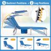 imageGoplus Tanning Chair Foldable Beach Lounge Chair with 360Canopy Sun Shade Side Pocket 5Position Adjustable Outdoor Chaise Lounge Chair for Patio Pool Yard Lawn 2 BeigeBlue