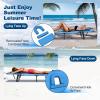 imageGoplus Tanning Chair Folding Beach Lounge Chair wFace Hole 350LBS Capacity Removable Pillow Carry Strap Adjustable Sunbathing Chair Patio Chaise Lounger for Outside Lawn Pool Adult 1 BeigeBlue