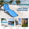 imageGoplus Tanning Chair Folding Beach Lounge Chair wFace Hole 350LBS Capacity Removable Pillow Carry Strap Adjustable Sunbathing Chair Patio Chaise Lounger for Outside Lawn Pool Adult 1 BeigeBlue