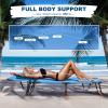 imageGoplus Tanning Chair Folding Beach Lounge Chair wFace Hole 350LBS Capacity Removable Pillow Carry Strap Adjustable Sunbathing Chair Patio Chaise Lounger for Outside Lawn Pool Adult 1 BeigeBlue