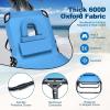 imageGoplus Tanning Chair Folding Beach Lounge Chair wFace Hole 350LBS Capacity Removable Pillow Carry Strap Adjustable Sunbathing Chair Patio Chaise Lounger for Outside Lawn Pool Adult 1 BeigeBlue