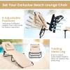 imageGoplus Tanning Chair Folding Beach Lounge Chair wFace Hole 350LBS Capacity Removable Pillow Carry Strap Adjustable Sunbathing Chair Patio Chaise Lounger for Outside Lawn Pool Adult 1 BeigeBeige