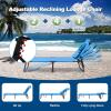 imageGoplus Tanning Chair Folding Beach Lounge Chair wFace Hole 350LBS Capacity Removable Pillow Carry Strap Adjustable Sunbathing Chair Patio Chaise Lounger for Outside Lawn Pool Adult 1 BeigeBlue