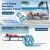 imageGoplus Tanning Chair Folding Beach Lounge Chair with Face Hole Removable Pillow 350LBS Capacity Carry Strap 5Position Adjustable Sunbathing Chair Portable Outside Lounge Chair for Patio PoolBlue Stripe