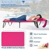 imageGoplus Tanning Chair Folding Beach Lounge Chair with Face Hole Removable Pillow 350LBS Capacity Carry Strap 5Position Adjustable Sunbathing Chair Portable Outside Lounge Chair for Patio PoolPink