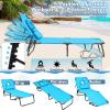imageGoplus Tanning Chair Folding Beach Lounge Chair with Face Hole Removable Pillow 350LBS Capacity Carry Strap 5Position Adjustable Sunbathing Chair Portable Outside Lounge Chair for Patio PoolSky Blue