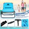 imageGoplus Tanning Chair Folding Beach Lounge Chair with Face Hole Removable Pillow 350LBS Capacity Carry Strap 5Position Adjustable Sunbathing Chair Portable Outside Lounge Chair for Patio PoolSky Blue