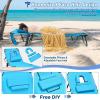 imageGoplus Tanning Chair Folding Beach Lounge Chair with Face Hole Removable Pillow 350LBS Capacity Carry Strap 5Position Adjustable Sunbathing Chair Portable Outside Lounge Chair for Patio PoolSky Blue