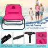 imageGoplus Tanning Chair Folding Beach Lounge Chair with Face Hole Removable Pillow 350LBS Capacity Carry Strap 5Position Adjustable Sunbathing Chair Portable Outside Lounge Chair for Patio PoolPink