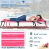 imageGoplus Tanning Chair Folding Beach Lounge Chair with Face Hole Removable Pillow 350LBS Capacity Carry Strap 5Position Adjustable Sunbathing Chair Portable Outside Lounge Chair for Patio PoolPink Stripe