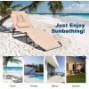 imageGoplus Tanning Chair Folding Beach Lounge Chair with Face Hole Removable Pillow 350LBS Capacity Carry Strap 5Position Adjustable Sunbathing Chair Portable Outside Lounge Chair for Patio PoolBeige