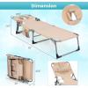 imageGoplus Tanning Chair Folding Beach Lounge Chair with Face ampampArm Hole 5Position AdjustableRemovable PillowSide Pocket Sunbathing Chair Portable Outdoor Lounge Chair for Patio Pool Lawn 1 BeigeBeige