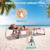imageGoplus Tanning Chair Folding Beach Lounge Chair with Face ampampArm Hole 5Position AdjustableRemovable PillowSide Pocket Sunbathing Chair Portable Outdoor Lounge Chair for Patio Pool Lawn 1 BeigeBeige