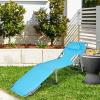 imageGoplus Tanning Chair Folding Beach Lounge Chair with Face ampampArm Hole 5Position AdjustableRemovable PillowSide Pocket Sunbathing Chair Portable Outdoor Lounge Chair for Patio Pool Lawn 1 BeigeSky Blue