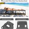 imageGoplus Tanning Chair Folding Beach Lounge Chair with Face ampampArm Hole 5Position AdjustableRemovable PillowSide Pocket Sunbathing Chair Portable Outdoor Lounge Chair for Patio Pool Lawn 1 BeigeGrey