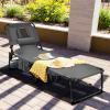 imageGoplus Tanning Chair Folding Beach Lounge Chair with Face ampampArm Hole 5Position AdjustableRemovable PillowSide Pocket Sunbathing Chair Portable Outdoor Lounge Chair for Patio Pool Lawn 1 BeigeGrey