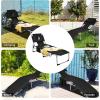 imageGoplus Tanning Chair Folding Beach Lounge Chair with Face ampampArm Hole 5Position AdjustableRemovable PillowSide Pocket Sunbathing Chair Portable Outdoor Lounge Chair for Patio Pool Lawn 1 BeigeBlack
