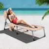 imageGoplus Tanning Chair Folding Beach Lounge Chair with Face ampampArm Hole 5Position AdjustableRemovable PillowSide Pocket Sunbathing Chair Portable Outdoor Lounge Chair for Patio Pool Lawn 1 BeigeBeige
