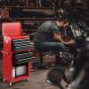 imageGoplus Tool Chest 3in1 Rolling 6 Drawers Tool Cabinet with Detachable Top Toolbox Middle Tool Storage Universal Lockable Wheels Protective Liner Auto Lock Metal Tool Box for Garage WorkshopRed  Black