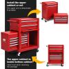 imageGoplus Tool Chest 3in1 Rolling 6 Drawers Tool Cabinet with Detachable Top Toolbox Middle Tool Storage Universal Lockable Wheels Protective Liner Auto Lock Metal Tool Box for Garage WorkshopRed
