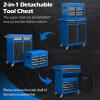 imageGoplus Tool Chest 3in1 Rolling 6 Drawers Tool Cabinet with Detachable Top Toolbox Middle Tool Storage Universal Lockable Wheels Protective Liner Auto Lock Metal Tool Box for Garage WorkshopBlue