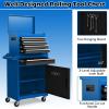 imageGoplus Tool Chest 3in1 Rolling 6 Drawers Tool Cabinet with Detachable Top Toolbox Middle Tool Storage Universal Lockable Wheels Protective Liner Auto Lock Metal Tool Box for Garage WorkshopBlue