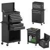 imageGoplus Tool Chest 3in1 Rolling 6 Drawers Tool Cabinet with Detachable Top Toolbox Middle Tool Storage Universal Lockable Wheels Protective Liner Auto Lock Metal Tool Box for Garage WorkshopBlack