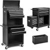 imageGoplus Tool Chest 3in1 Rolling 6 Drawers Tool Cabinet with Detachable Top Toolbox Middle Tool Storage Universal Lockable Wheels Protective Liner Auto Lock Metal Tool Box for Garage WorkshopBlack