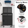 imageGoplus Tool Chest 3in1 Rolling 6 Drawers Tool Cabinet with Detachable Top Toolbox Middle Tool Storage Universal Lockable Wheels Protective Liner Auto Lock Metal Tool Box for Garage WorkshopBlack
