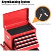 imageGoplus Tool Chest 3in1 Rolling 6 Drawers Tool Cabinet with Detachable Top Toolbox Middle Tool Storage Universal Lockable Wheels Protective Liner Auto Lock Metal Tool Box for Garage WorkshopRed