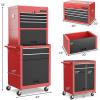 imageGoplus Tool Chest 3in1 Rolling 6 Drawers Tool Cabinet with Detachable Top Toolbox Middle Tool Storage Universal Lockable Wheels Protective Liner Auto Lock Metal Tool Box for Garage WorkshopRed  Black