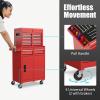 imageGoplus Tool Chest 3in1 Rolling 6 Drawers Tool Cabinet with Detachable Top Toolbox Middle Tool Storage Universal Lockable Wheels Protective Liner Auto Lock Metal Tool Box for Garage WorkshopRed