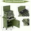 imageGoplus Tool Chest 3in1 Rolling 6 Drawers Tool Cabinet with Detachable Top Toolbox Middle Tool Storage Universal Lockable Wheels Protective Liner Auto Lock Metal Tool Box for Garage WorkshopOlive Green