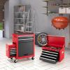 imageGoplus Tool Chest 3in1 Rolling 6 Drawers Tool Cabinet with Detachable Top Toolbox Middle Tool Storage Universal Lockable Wheels Protective Liner Auto Lock Metal Tool Box for Garage WorkshopRed  Black