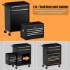 imageGoplus Tool Chest 3in1 Rolling 6 Drawers Tool Cabinet with Detachable Top Toolbox Middle Tool Storage Universal Lockable Wheels Protective Liner Auto Lock Metal Tool Box for Garage WorkshopBlack